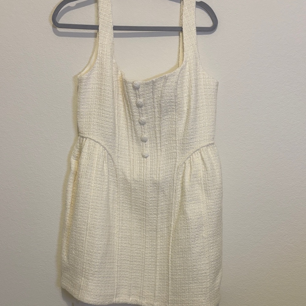 Self-Portrait Cream Textured Dress